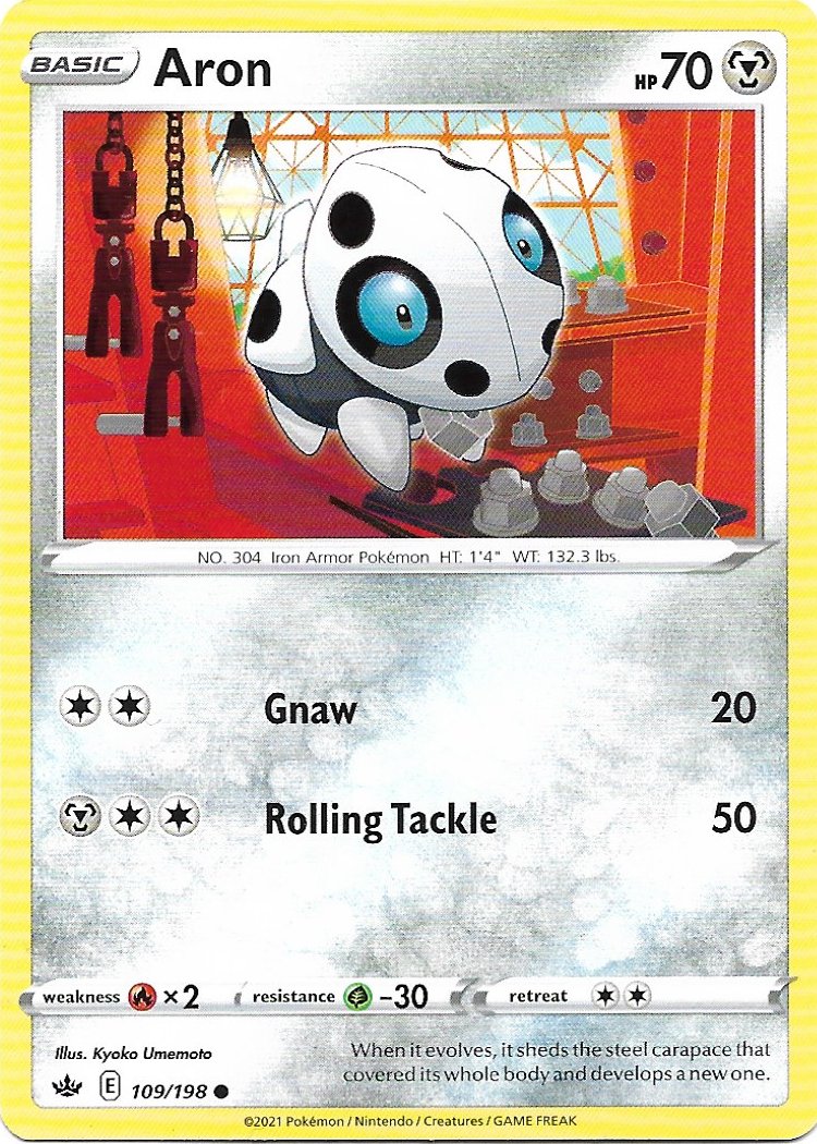 Aron Pokemon Sword & Shield Chilling Reign Trading Card 109/198