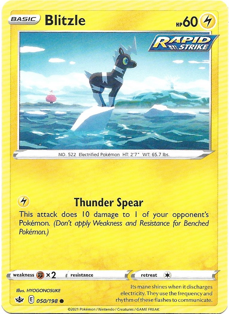 Blitzle Pokemon Sword & Shield Chilling Reign Trading Card 050/198