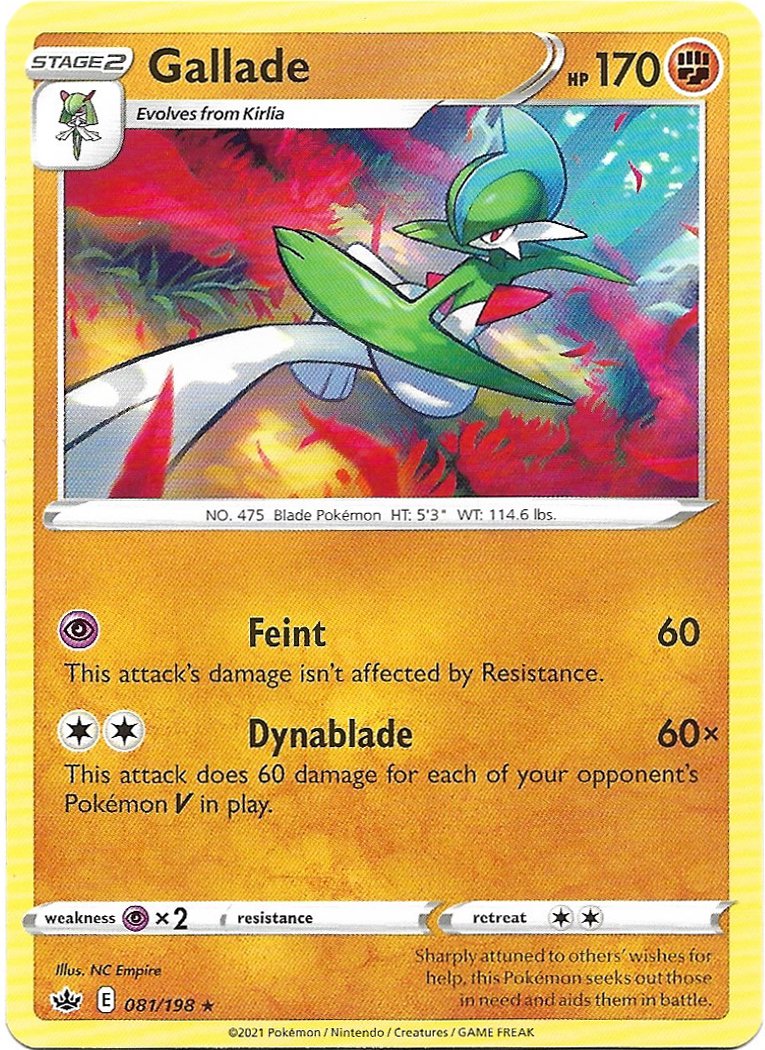 Gallade Pokemon Sword & Shield Chilling Reign Trading Card 081/198