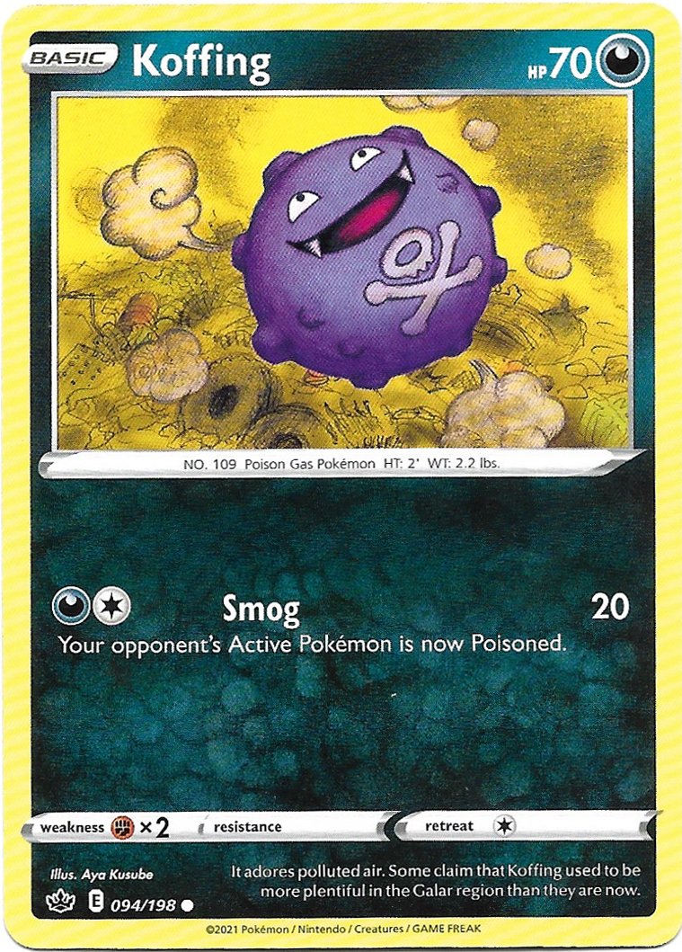 Koffing Pokemon Sword & Shield Chilling Reign Trading Card 094/198