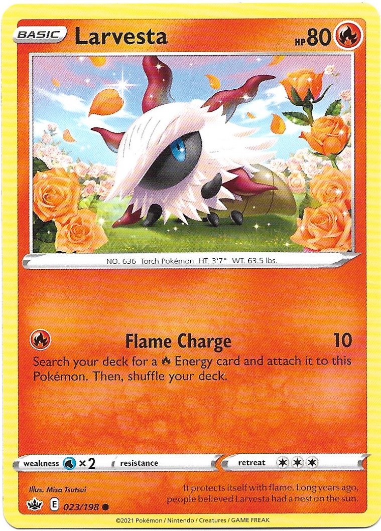 Larvesta Pokemon Sword & Shield Chilling Reign Trading Card 023/198