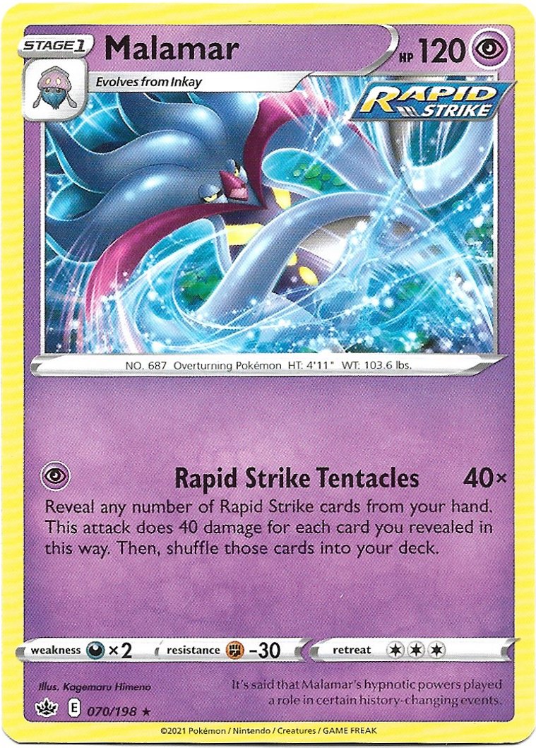 Malamar Pokemon Sword & Shield Chilling Reign Trading Card 070/198