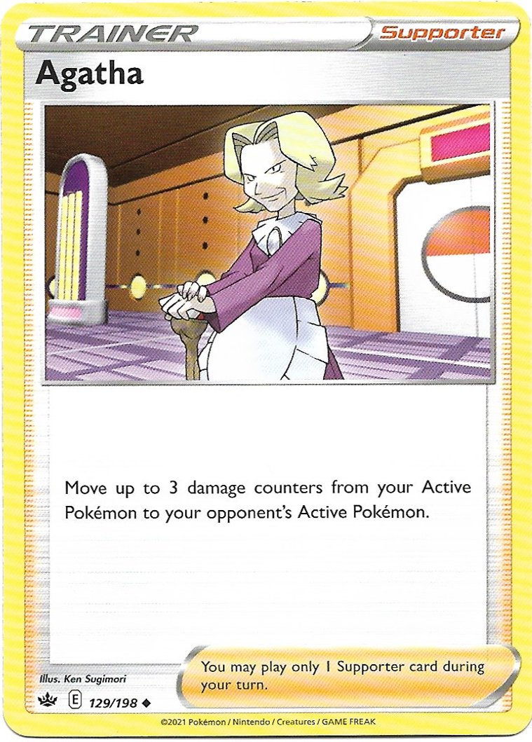 Trainer Agatha Pokemon Sword & Shield Chilling Reign Trading Card 129/198