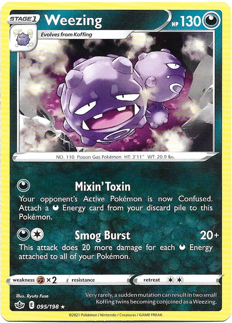Weezing Pokemon Sword & Shield Chilling Reign Trading Card 095/198