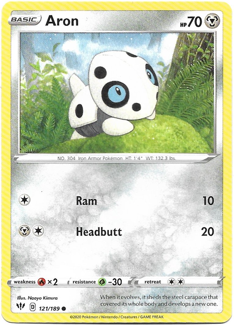 Aron Pokemon Pokemon Darkness Ablaze Trading Card 121/189