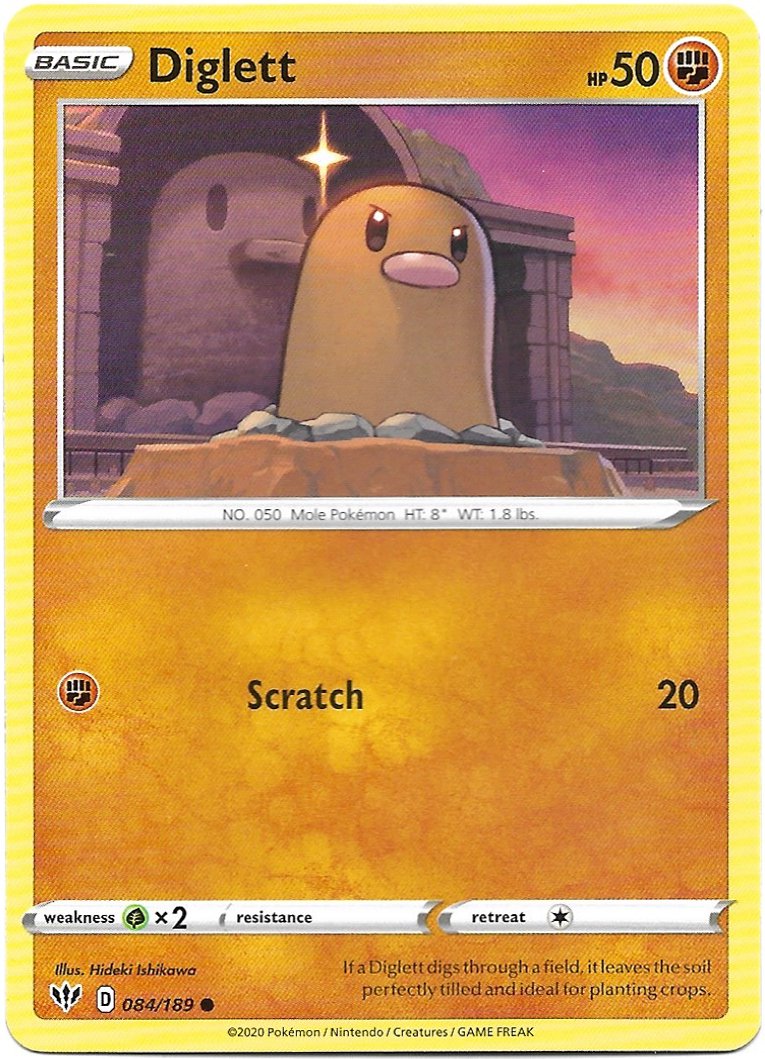 Diglett Pokemon Pokemon Darkness Ablaze Trading Card 084/189