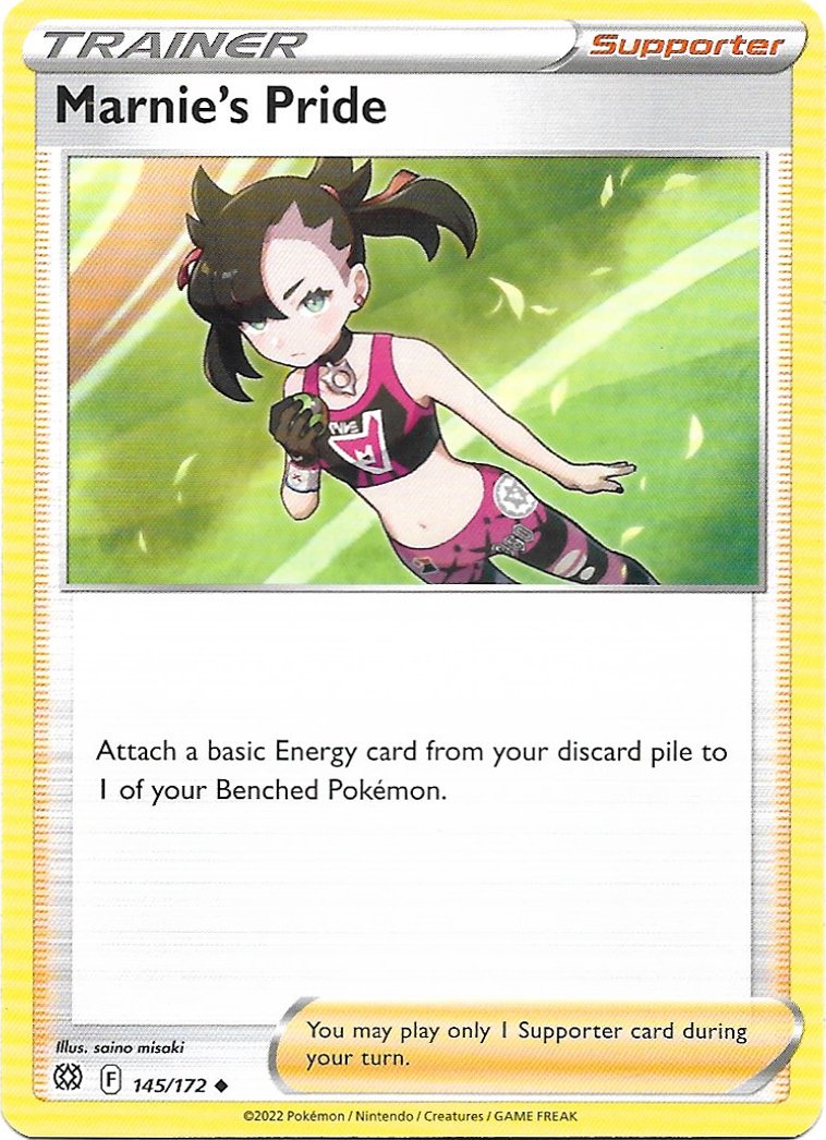 Trainer Marnie's Pride Pokemon Brilliant Stars Trading Card 145/172