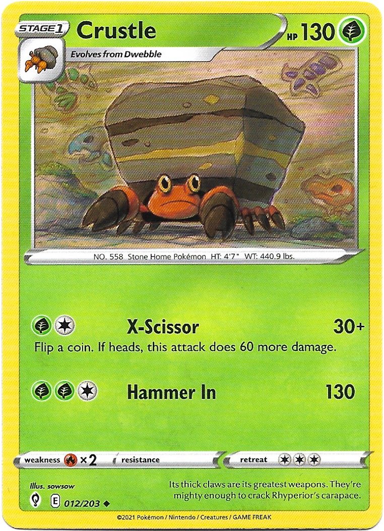 Crustle Pokemon Evolving Skies Trading Card 012/203