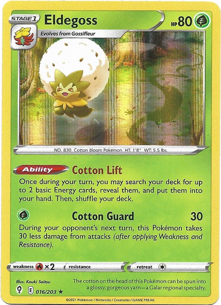 Eldegoss Pokemon Evolving Skies Trading Card 016/203
