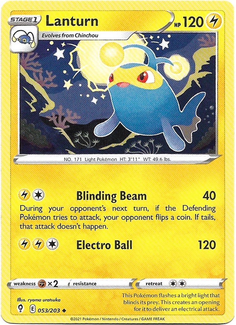 Lanturn Pokemon Evolving Skies Trading Card 053/203