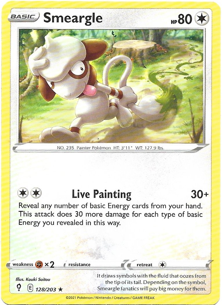 Smeargle Pokemon Evolving Skies Trading Card 128/203