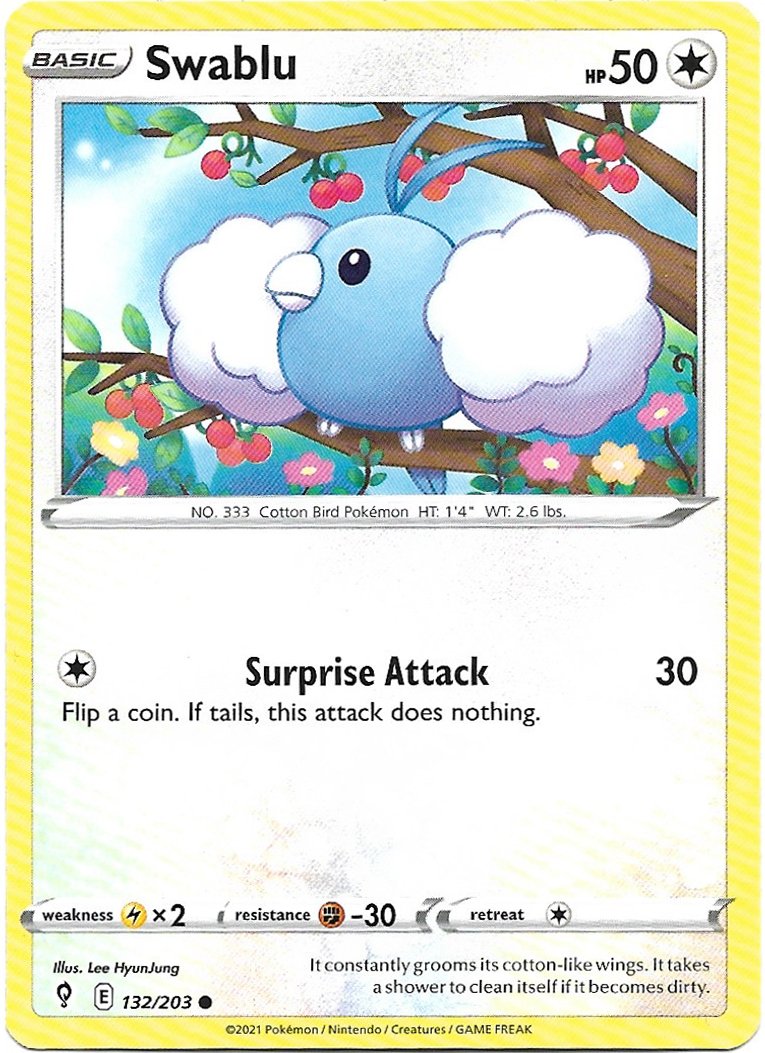 Swablue Pokemon Evolving Skies Trading Card 132/203