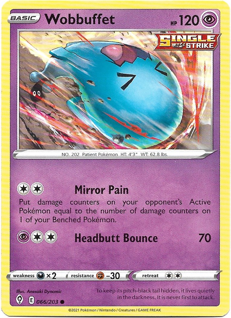 Wobbuffet Pokemon Evolving Skies Trading Card 066/203
