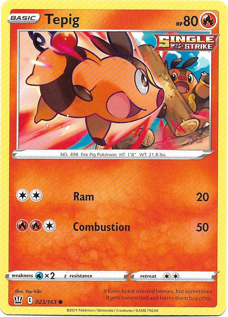 Tepig Pokemon Battle Styles Trading Card 023/163