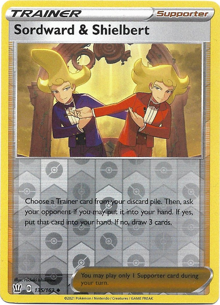 Trainer Sordward & Shielbert Reverse Foil Pokemon Battle Styles Trading Card 135/163
