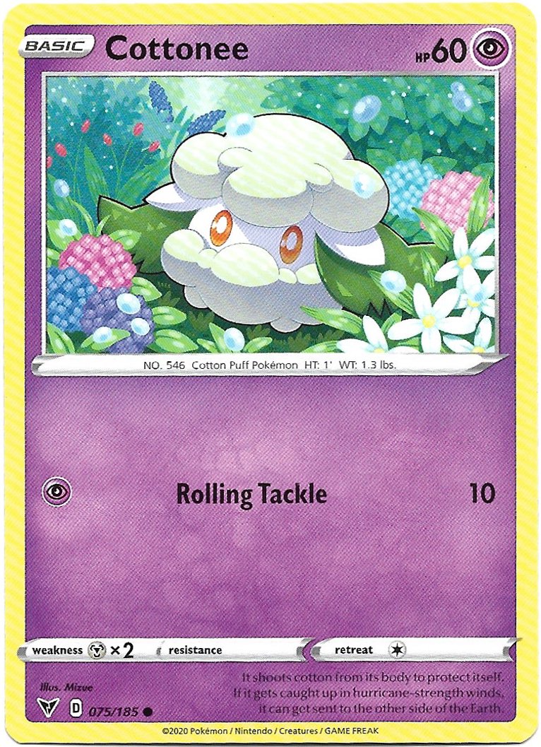 Cottonee 2020 Pokemon Sword & Shield Vivid Voltage Trading Card 075/185