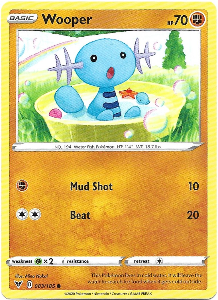Wooper 2020 Pokemon Sword & Shield Vivid Voltage Trading Card 083/185