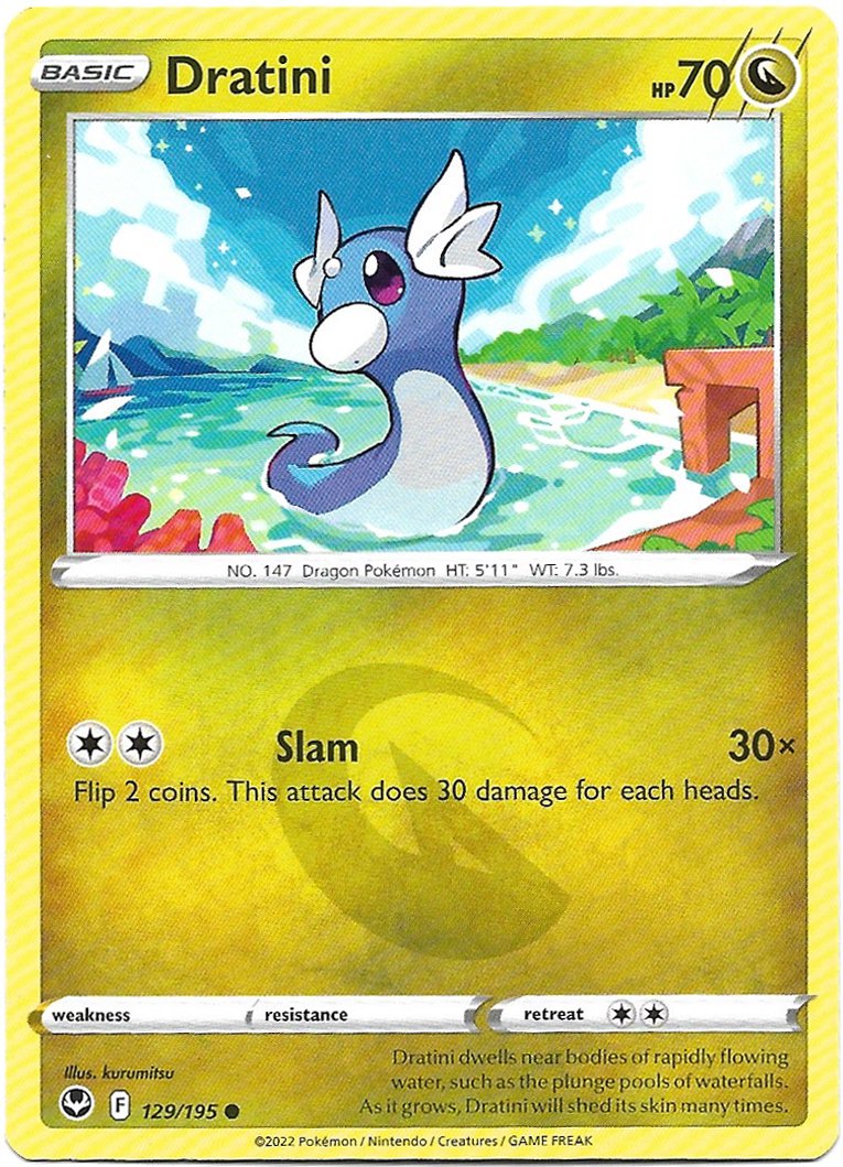 Dratini Pokemon  Silver Tempest Trading Card 129/195