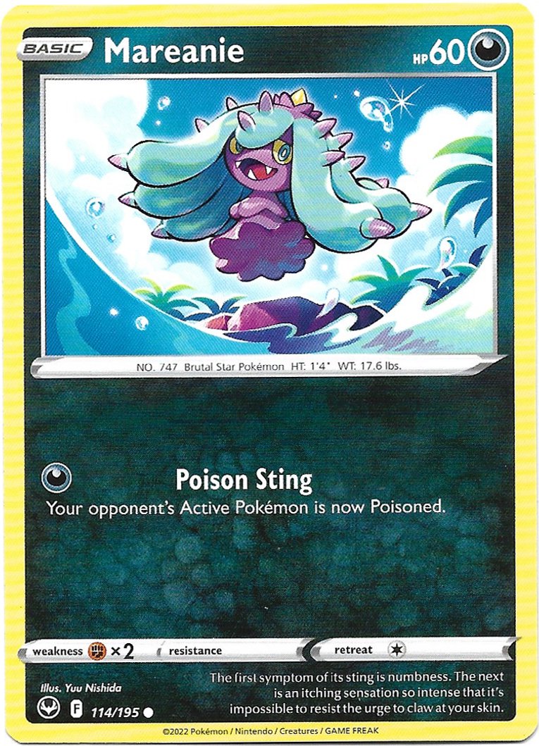Mareanie Pokemon Silver Tempest Trading Card 114/195
