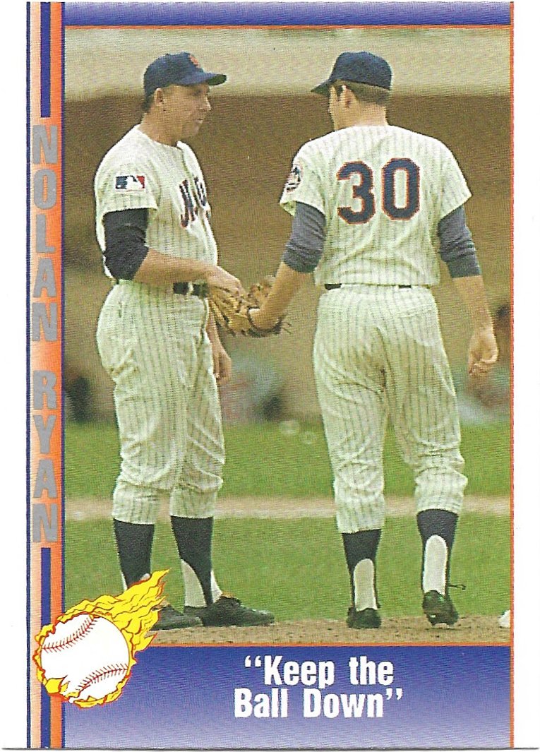 Keep the Ball Down 1991 Pacific Nolan Ryan Texas Express #11 New York Mets Baseball Card