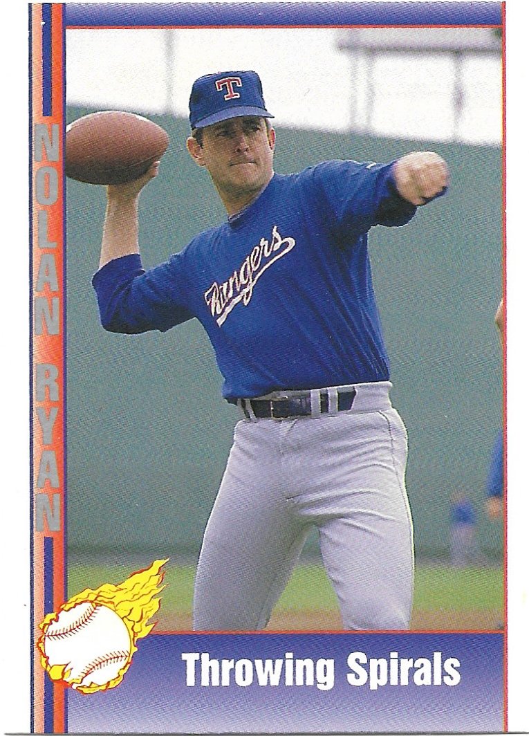 Throwing Spirals 1991 Pacific Nolan Ryan Texas Express #77 Texas Rangers Baseball Card