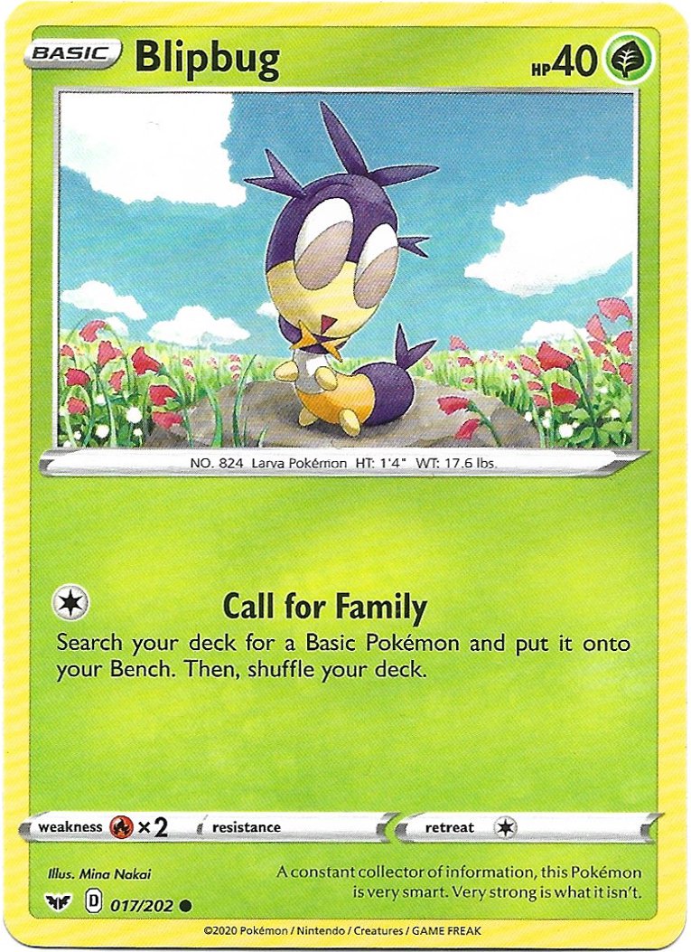 Blipbug Pokemon Shining Fates Trading Card 017/202