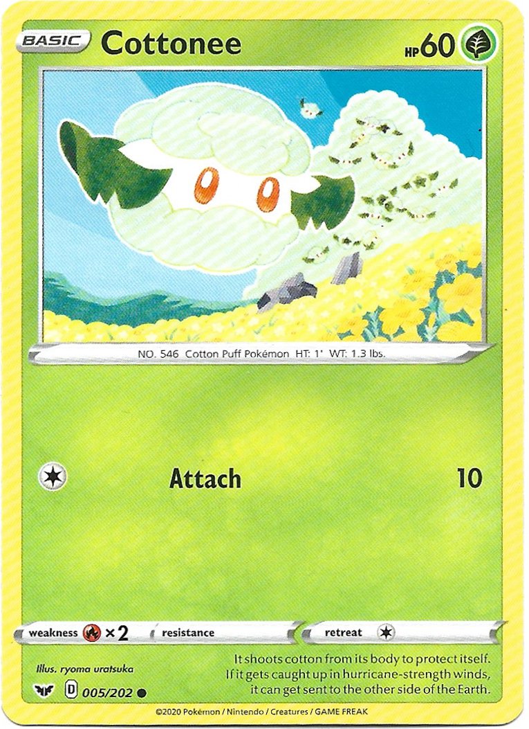 Cottonee Pokemon Shining Fates Trading Card 005/202