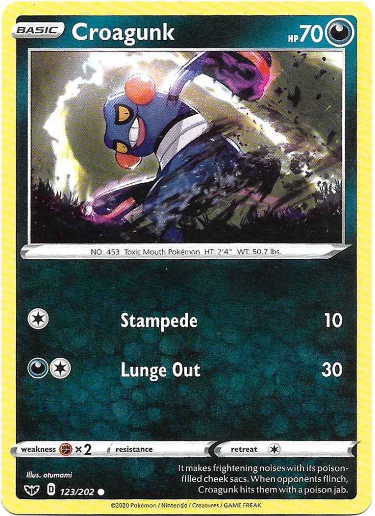 Croagunk Pokemon Shining Fates Trading Card 123/202