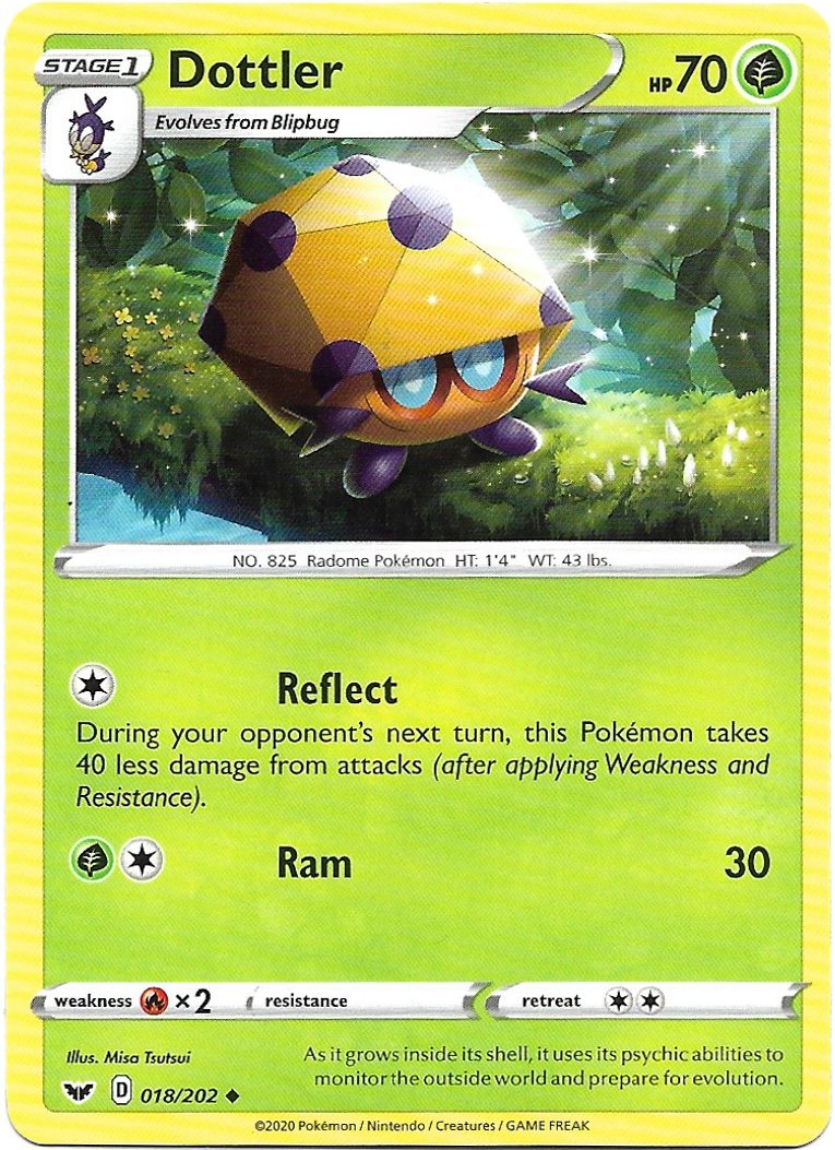 Dottler Pokemon Shining Fates Trading Card 018/202
