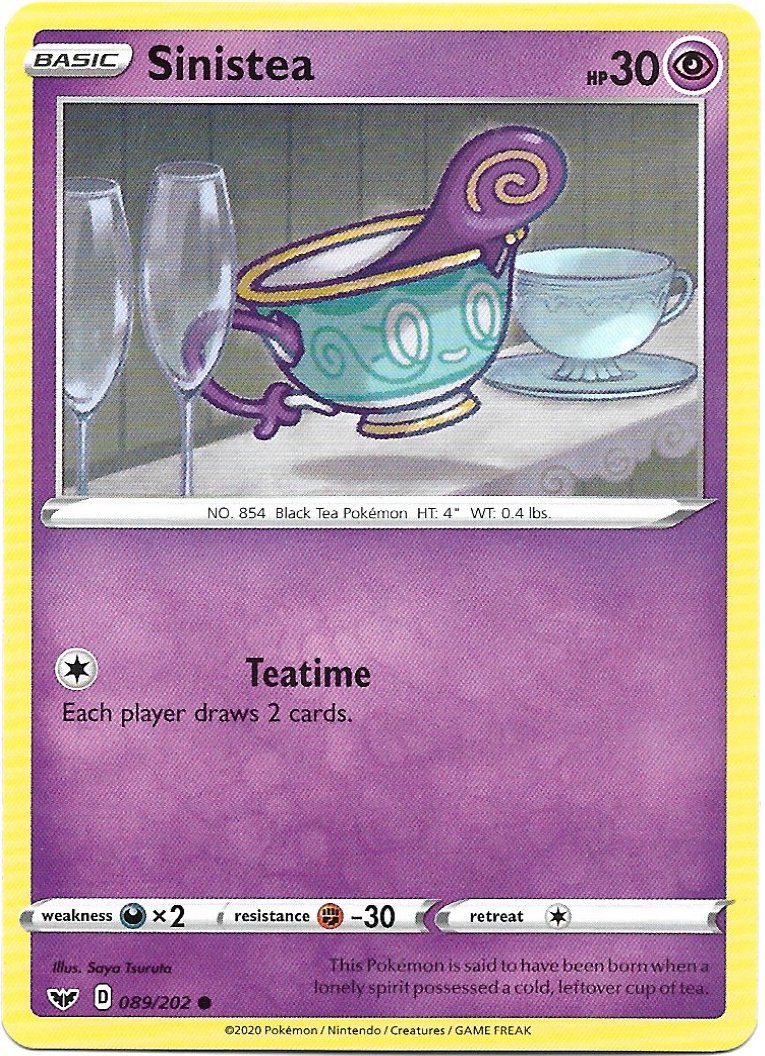 Sinistea Pokemon Shining Fates Trading Card 089/202