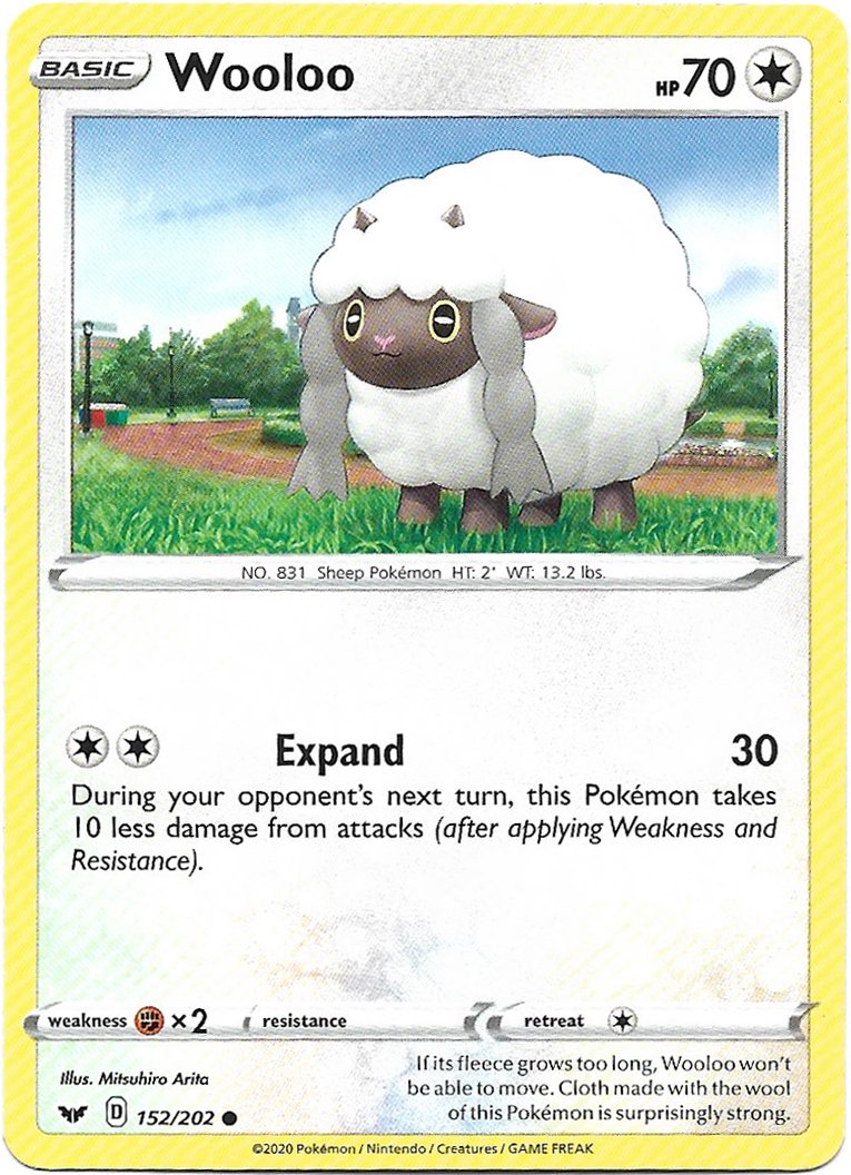 Wooloo Pokemon Shining Fates Trading Card 152/202