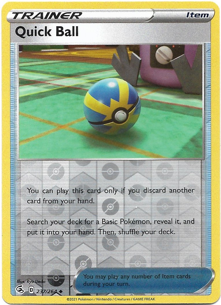 Trainer Quick Ball Pokemon Fusion Strike Reverse Foil Trading Card 237/264