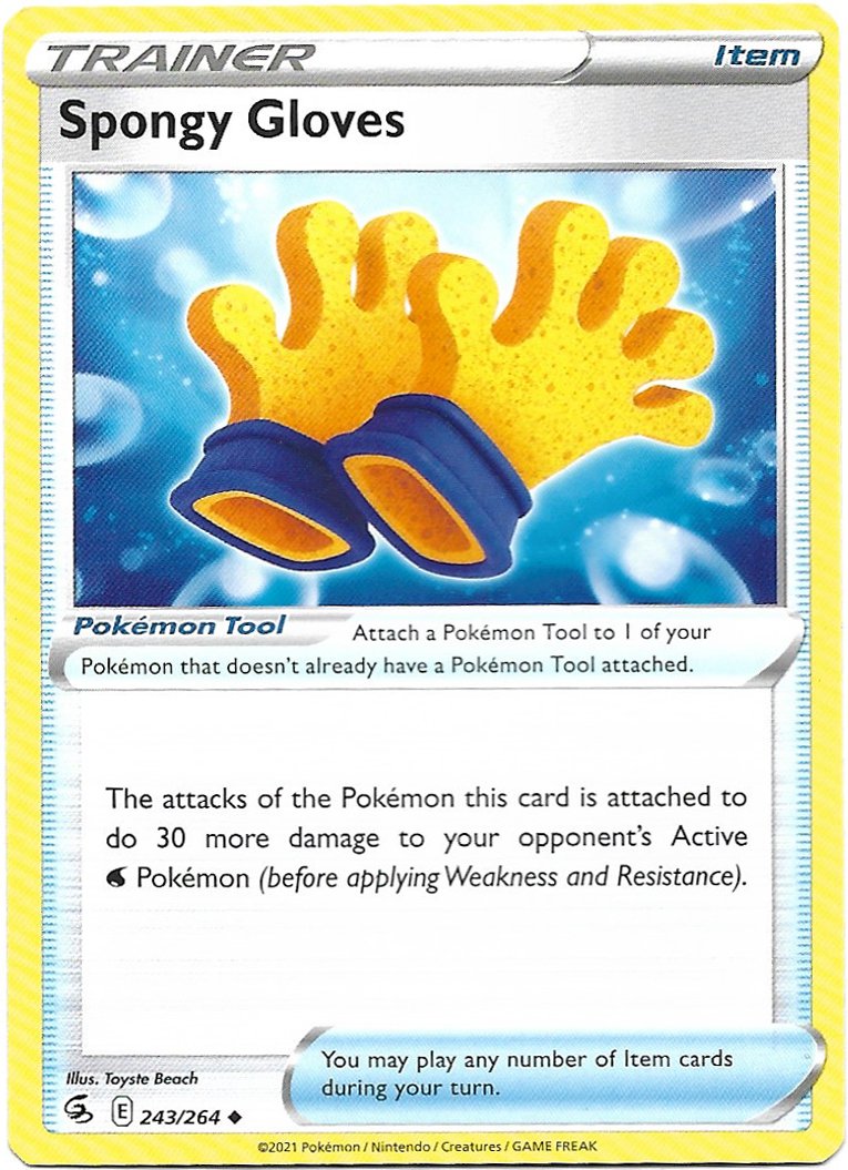 Trainer Spongy Golves Pokemon Fusion Strike Trading Card 243/264