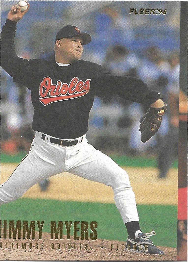 Jimmy Myers 1996 Fleer MISCUT ERROR #U6 Baseball Card