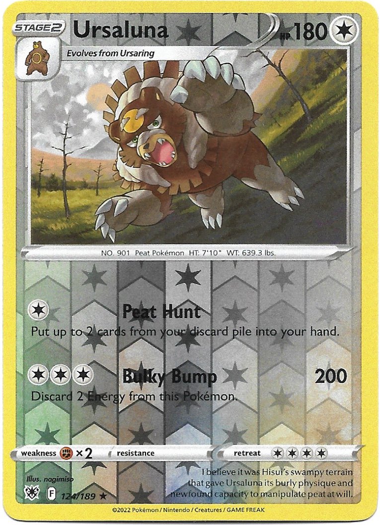 Ursaluna Astral Radiance Reverse Holo Foil Pokemon Trading Card 124/189