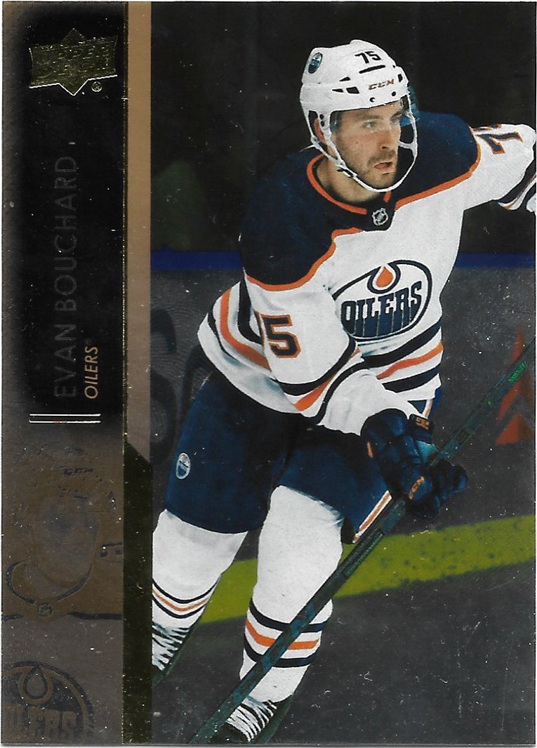 Evan Bouchard 2021-22 Upper Deck Silver Foil #564 Edmonton Oilers Hockey Card