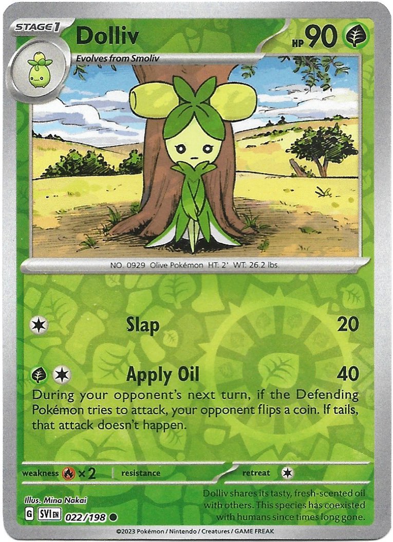 Dolliv Pokemon Scarlet & Violet Reverse Holo Foil Trading Card 022/198