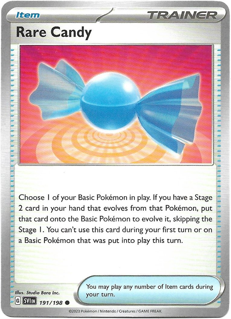 Item Rare Candy Pokemon Scarlet & Violet Trading Card 191/198