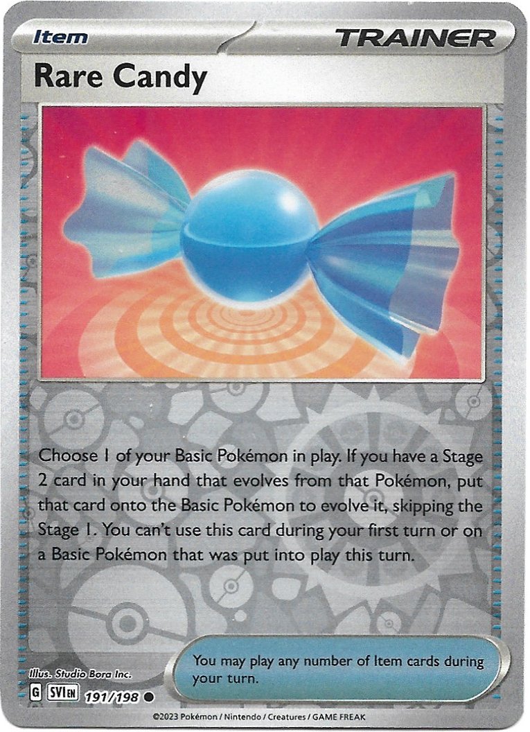 Item Rare Candy Pokemon Scarlet & Violet Reverse Holo Foil Trading Card 191/198