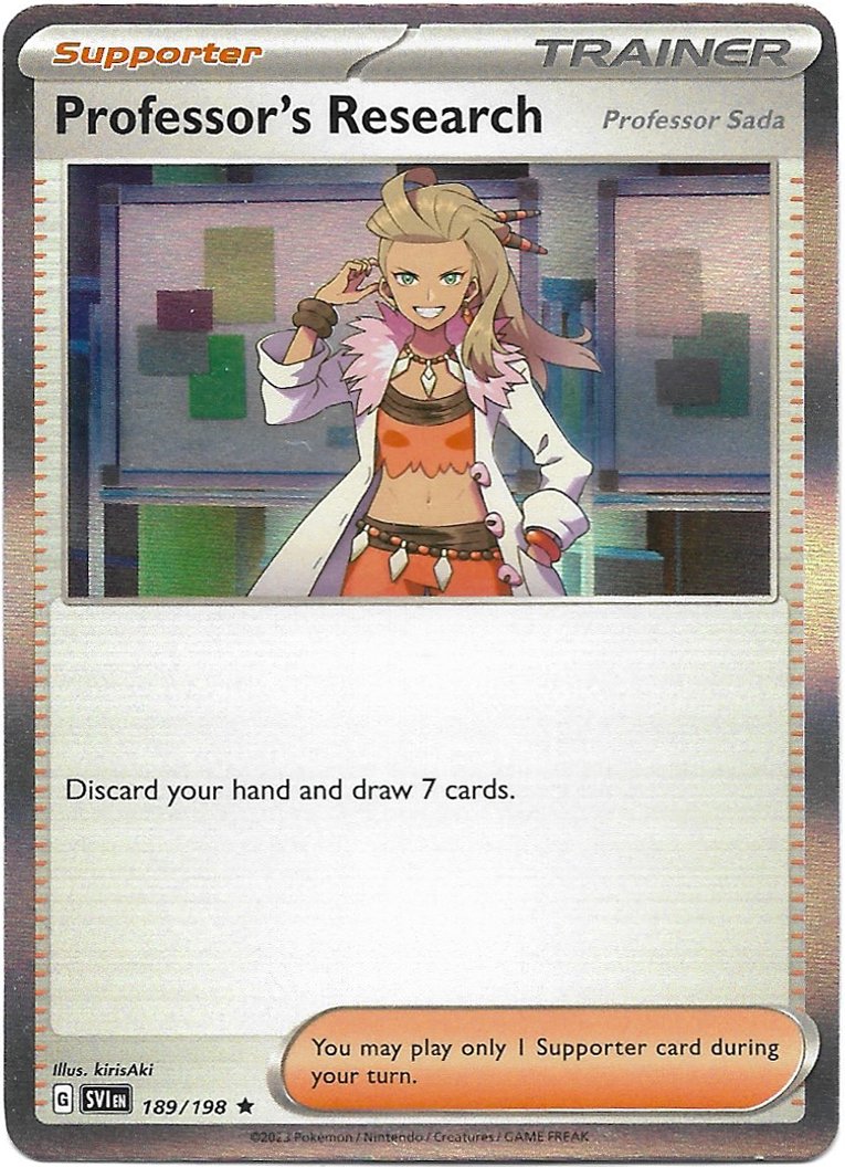 Supporter Professor's Research Pokemon Scarlet & Violet Trading Card 189/198
