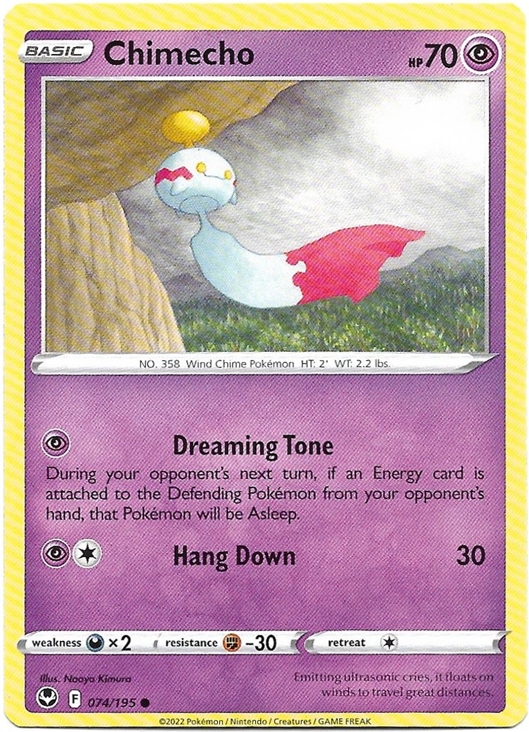 Chimecho Pokemon Silver Tempest Trading Card 074/195
