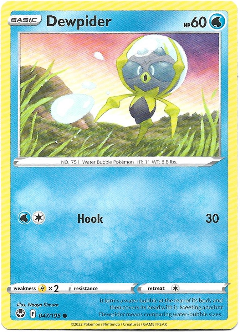 Dewpider Pokemon Silver Tempest Trading Card 047/195