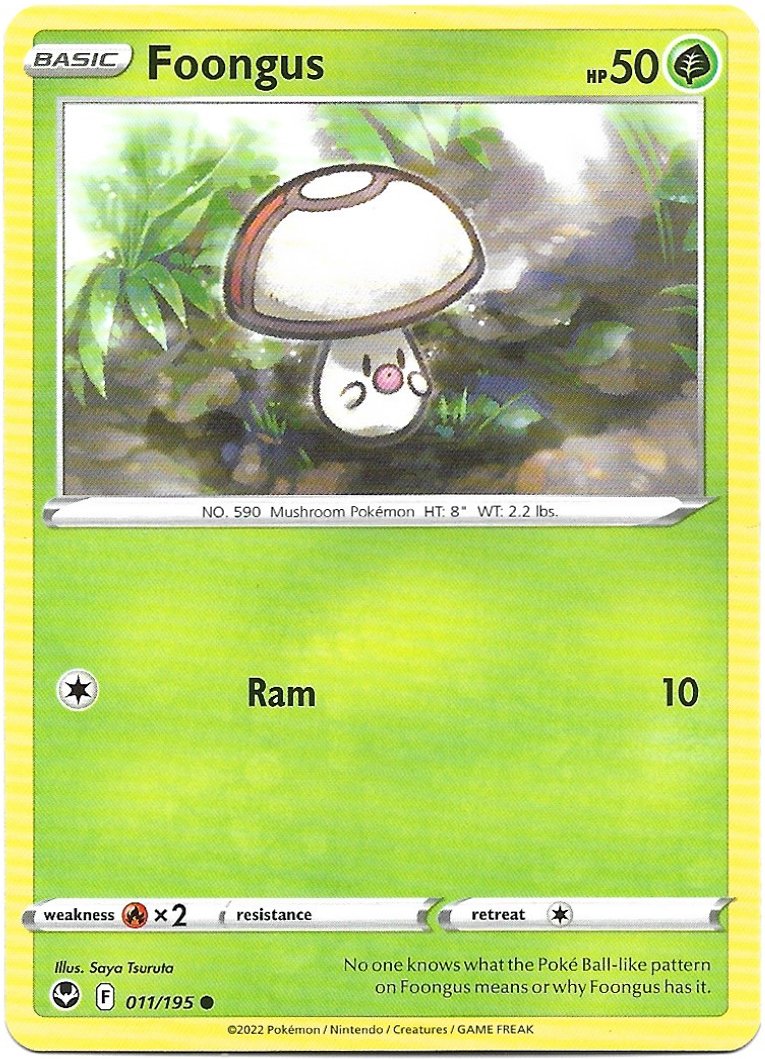 Foongus Pokemon Silver Tempest Trading Card 011/195