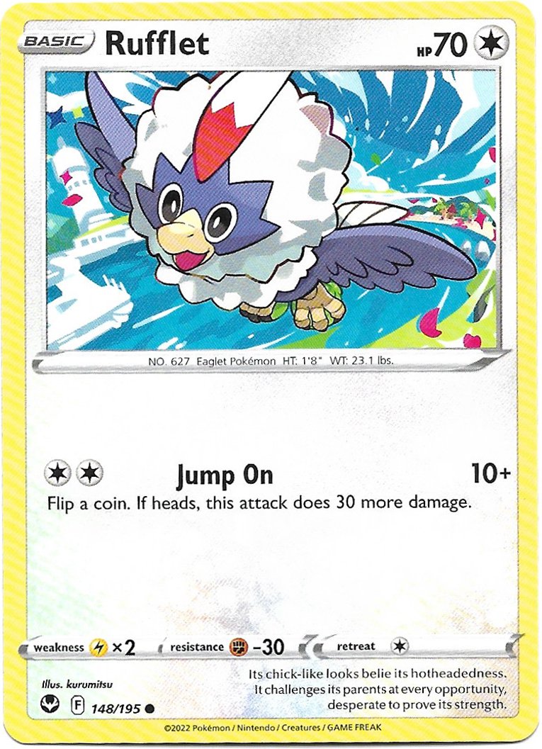 Rufflet Pokemon Silver Tempest Trading Card 148/195