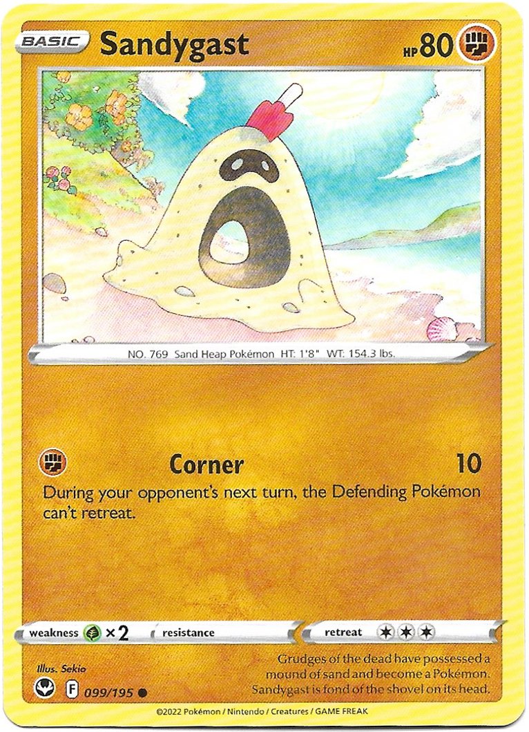 Sandygast Pokemon Silver Tempest Trading Card 099/195