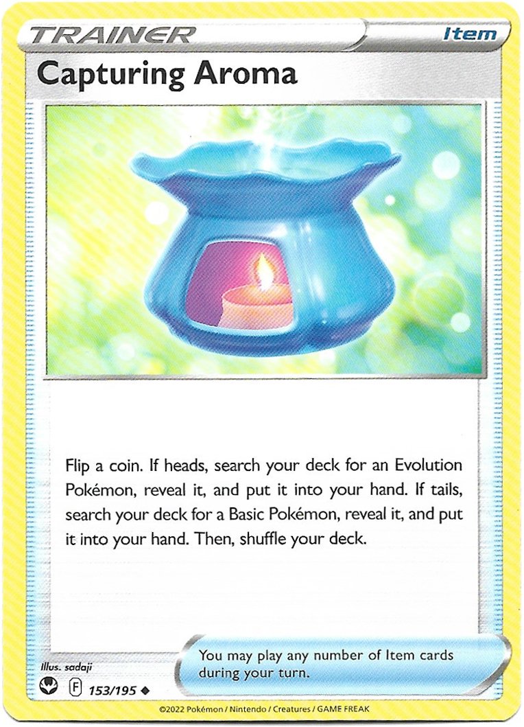 Trainer Capturing Aroma Pokemon Silver Tempest Trading Card 153/195