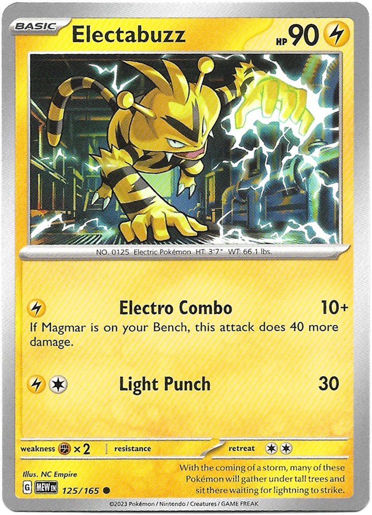 Electabuzz Pokemon Scarlet & Violet 151 Trading Card 125/165