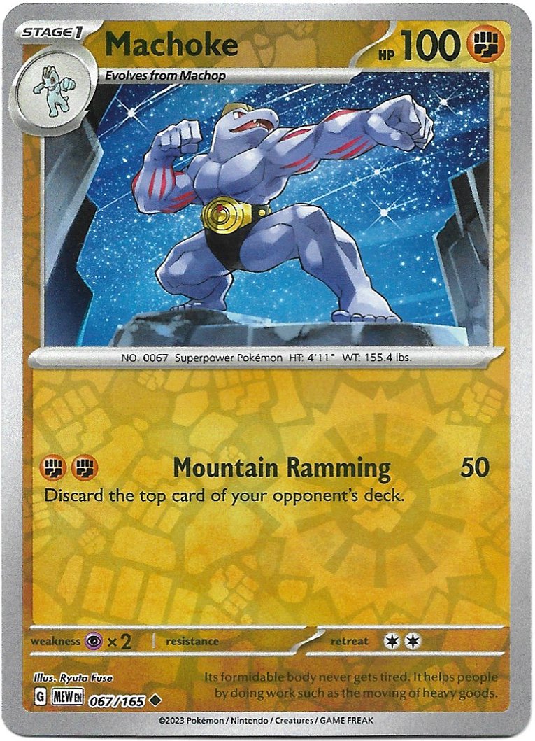 Machoke Pokemon Scarlet & Violet 151 Reverse Foil Trading Card 067/165