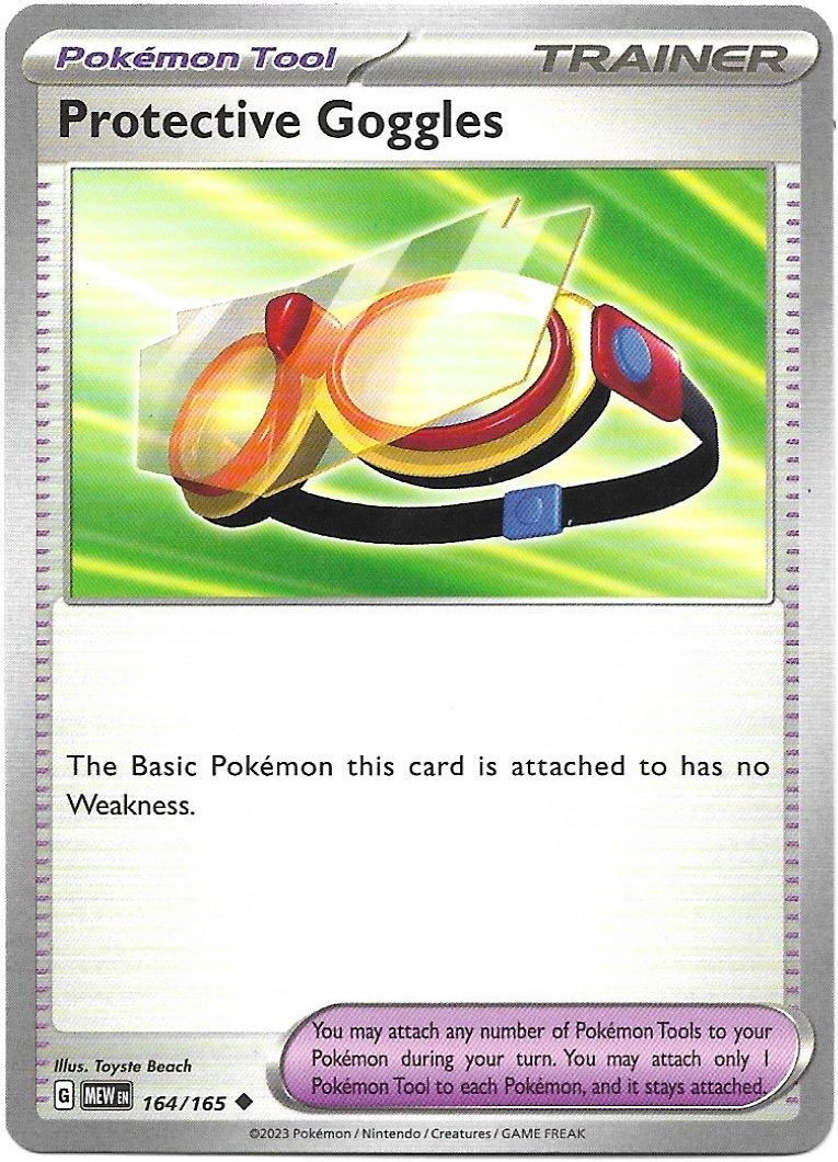 Pokemon Tool Protective Goggles Pokemon Scarlet & Violet 151 Trading Card 164/165