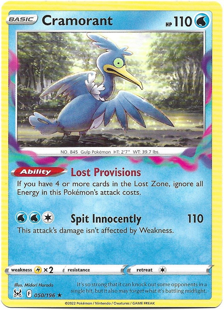 Cramorant Pokemon Lost Origin Trading Card 050/196